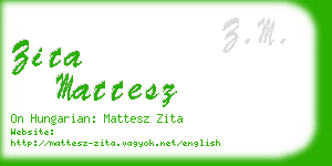 zita mattesz business card